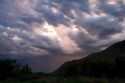 Cloudy sunset over the Salmon River near Salmon, Idaho, USA.