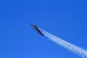 The Blue Angels F/A-18 Hornets fly in formation above Pensacola, Florida, USA.