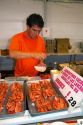 Large shrimp being sold at Mar del Plata, Argentina.