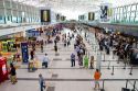 Departure hall of the Ministro Pistarini International Airport in Buenos Aires, Argentina.