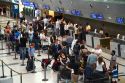 Departure hall of the Ministro Pistarini International Airport in Buenos Aires, Argentina.