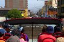 View from the upper deck of a tour bus in Lima, Peru.
