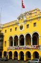 Municipal Palace at the Plaza Mayor or Plaza de Armas of Lima, Peru.