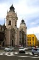 Basilica Cathedral at the Plaza Mayor or Plaza de Armas of Lima, Peru.