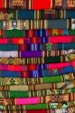 Textiles being sold at a market in Lima, Peru.