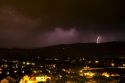 Lightning strikes during a thunderstorm on the first day of summer in Boise, Idaho, USA.