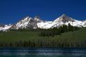 Little Redfish Lake and the Sawtooth Mountain Range located in Custer County, Idaho, USA.