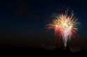 Fourth of July fireworks display in Boise, Idaho, USA.