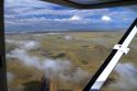 Aerial view of high plains desert near Gillette, Wyoming, USA.