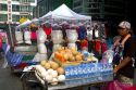 Merchant street vendors in Bangkok, Thailand.