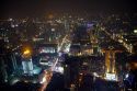 View of the Bangkok cityscape at night taken from the Baiyoke Tower II, Thailand.