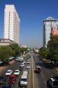 Sule Paya Road located in the heart of downtown (Rangoon) Yangon, (Burma) Myanmar.