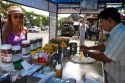 Street food vendors selling flavored pankakes at Chaweng beach village on the island of Ko Samui, Thailand.