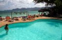 Swimming pool facing the Gulf of Thailand at Chaweng beach on the island of Ko Samui, Thailand.