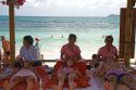 People receive Thai massages at Chaweng beach on the island of Ko Samui, Thailand.
