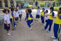 Thai elementary school students jump rope on the island of Ko Samui, Thailand.