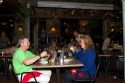 Outdoor dining along the River Walk in San Antonio, Texas, USA.