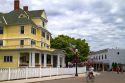 The Windermere Hotel located on Main Street on Mackinac Island located in Lake Huron, Michigan, USA.