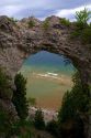 Arch Rock on Mackinac Island located in Lake Huron, Michigan, USA.