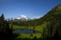 Tipsoo Lake and Mount Rainier at Mount Rainier National Park, Washington, USA.