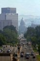 Air pollution from forest fires in Boise, Idaho, USA.