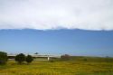 The leading edge of a cold front approaching blue sky in central Michigan, USA.