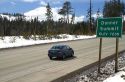 Donner Pass summit on Interstate 80, California, USA.