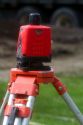 Laser level on a tripod used for excavation in Boise, Idaho, USA.
