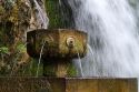 Spring water fountain at the Holy Cave of Covadonga located in Asturias, northern Spain.