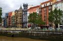 The Nervion River at Bilbao, Biscay, Spain.