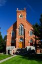 Native clay brick exterior of the St. Ignatius Mission located in St. Ignatius, Montana, USA.