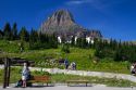 Reynolds Mountain at Logan Pass located along the Continental Divide in Glacier National Park, Montana, USA.