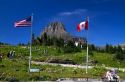 Reynolds Mountain at Logan Pass located along the Continental Divide in Glacier National Park, Montana, USA.