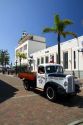 Vintage truck in front of the T & G art deco building at Napier in the Hawke's Bay Region, North Island, New Zealand.