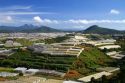 View of greenhouses used to grow plants and vegetables for domestic and export consumption in the Da Lat basin, Vietnam.