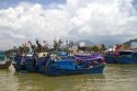 Port with fishging boats at Nha Trang, Vietnam.