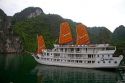 Tour boat in Ha Long Bay, Vietnam.