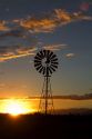 Windmill at sunset near Wilcox, Arizona, USA.