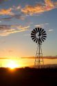 Windmill at sunset near Wilcox, Arizona, USA.