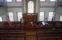 Interior of the Rockingham Meeting House in Rockingham, Vermont, USA.