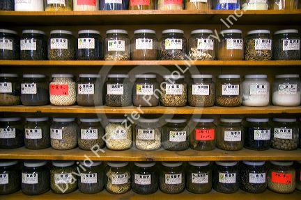 Chinese herbal shop in Chinatown, Chicago, Illinois.