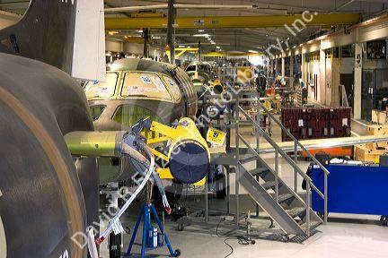 Interior of the Beechcraft factory in Wichita, Kansas.