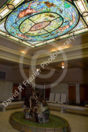 Fordyce historic bath house interior with stained glass ceiling in Hot Springs, Arkansas.

historic, historic buildings, historic town, bath house, bathhouse, hot springs, arkansas, hot springs national park, fordyce, headquarters