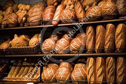 A rack of sourdough bread at the San Francisco airport.