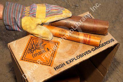 A person holding sticks of dynamite.