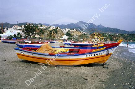 Fishing boats at Nerja, Spain.