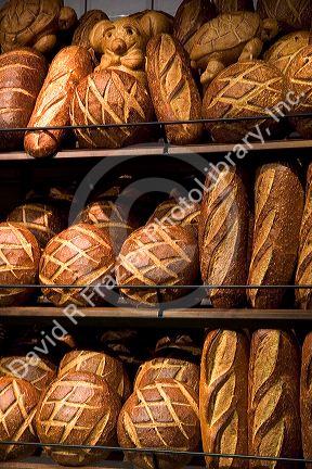 A rack of sourdough bread at the San Francisco airport.