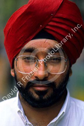 Sikh Indian man wearing a turban.