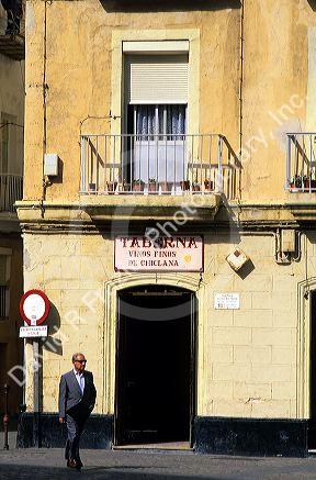A street scene in Cadiz, Spain.