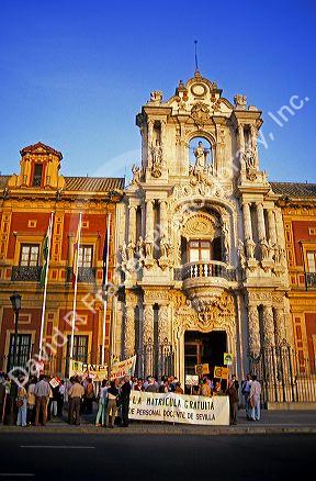 School teachers demonstrating in Seville, Spain.
